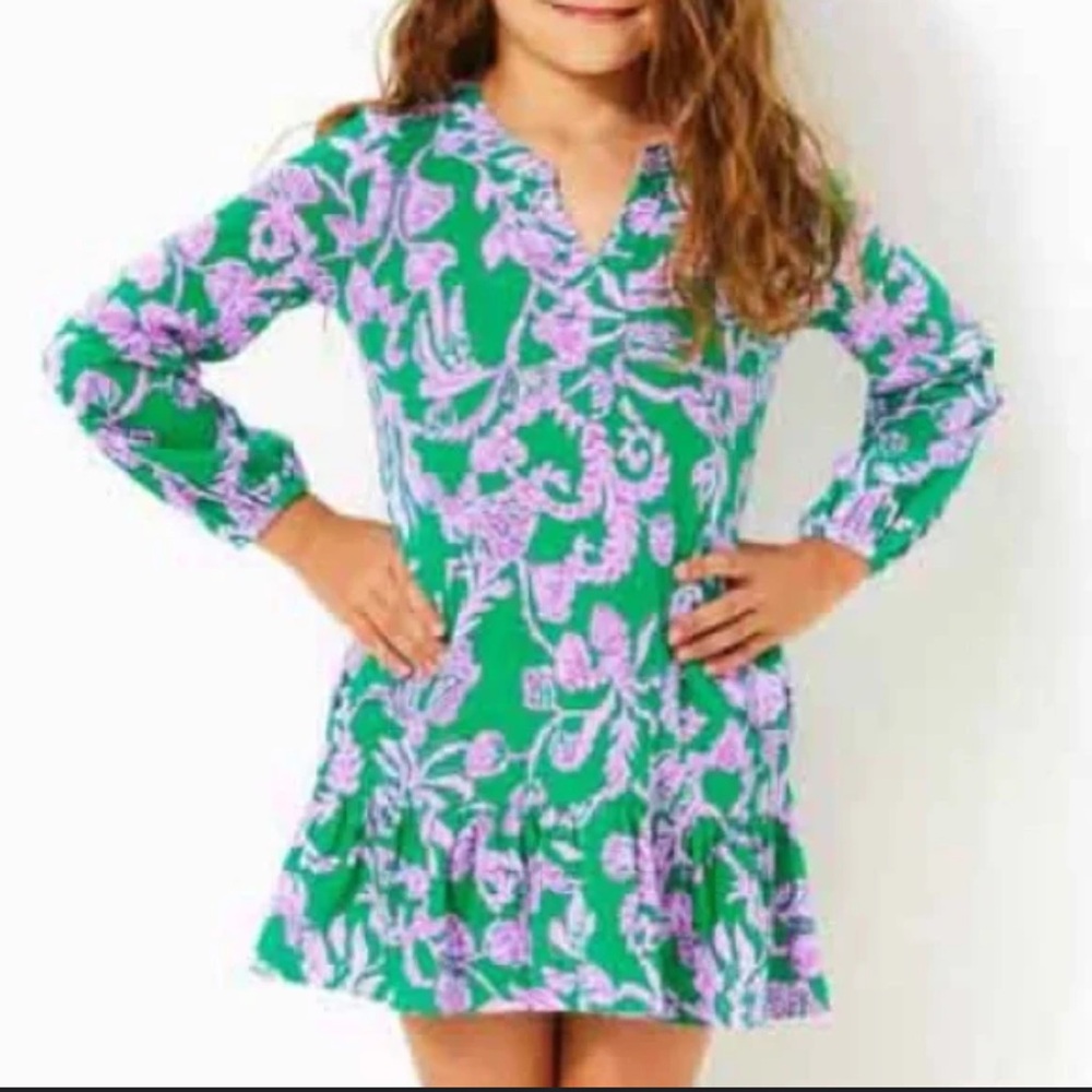 Lilly Pulitzer Girls Small 4/5 mini Alyssa Dress in Salty Sandbar